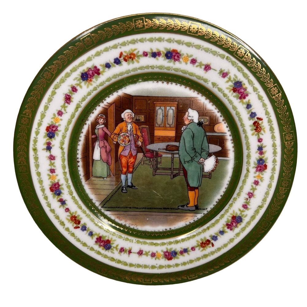 The Rivals by Victor Venner Porcelain Plate Vintage Imperial Crown China Austria